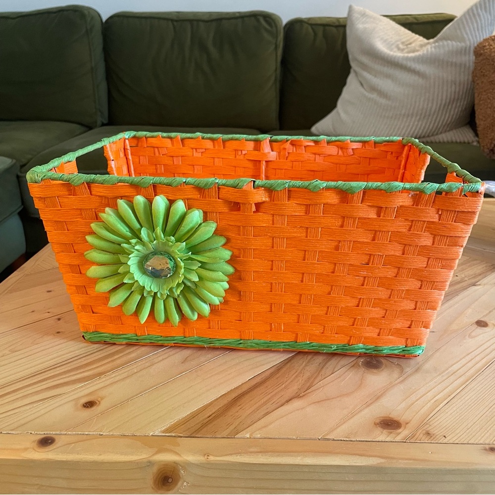 Retro Flower Storage Basket